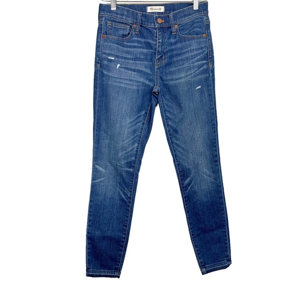 Madewell 9” High Riser Skinny Skinny Jeans Distressed with Fray Hem - Picture 11 of 11